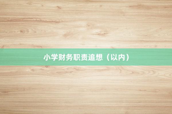 小学财务职责追想（以内）